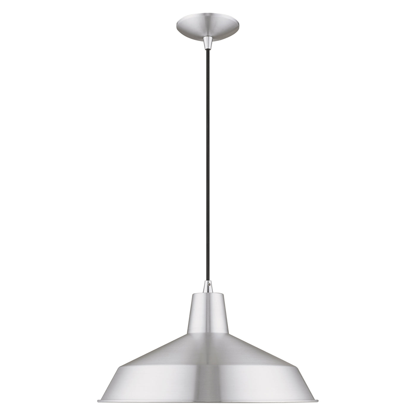 1 Light Brushed Aluminum Single Pendant Pendant Livex