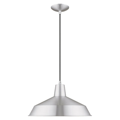 1 Light Brushed Aluminum Single Pendant Pendant Livex