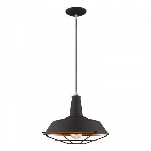 1 Light Black Single Pendant Pendant Livex