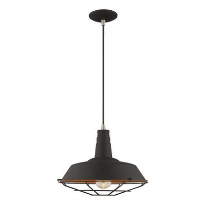 1 Light Black Single Pendant Pendant Livex