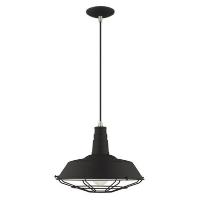 1 Light Black Single Pendant Pendant Livex