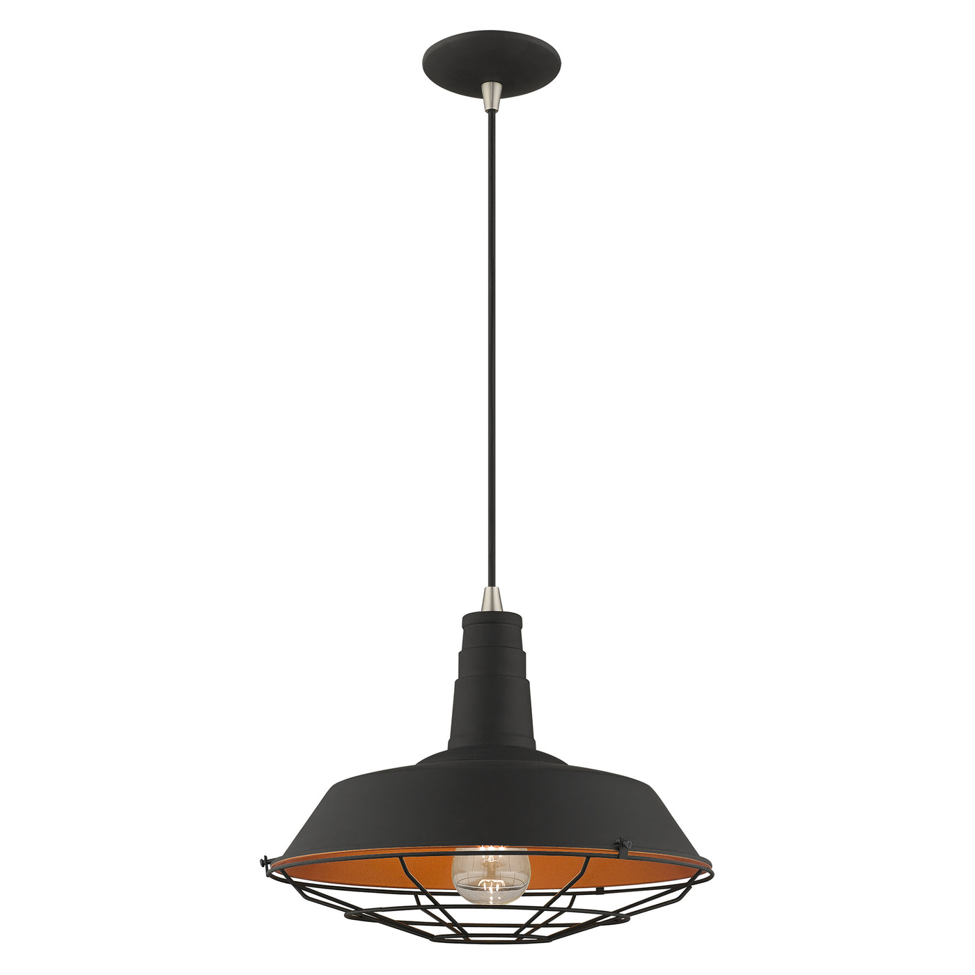 1 Light Black Single Pendant Pendant Livex