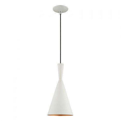 1 Light White Single Pendant Pendant Livex