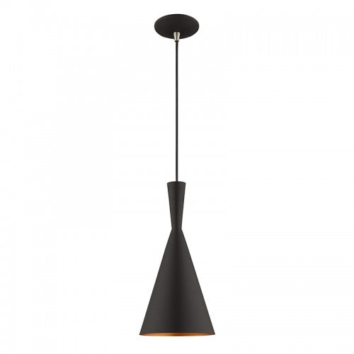 1 Light Black Single Pendant Pendant Livex