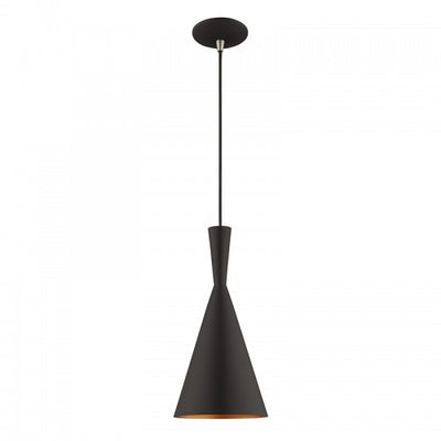 1 Light Black Single Pendant Pendant Livex