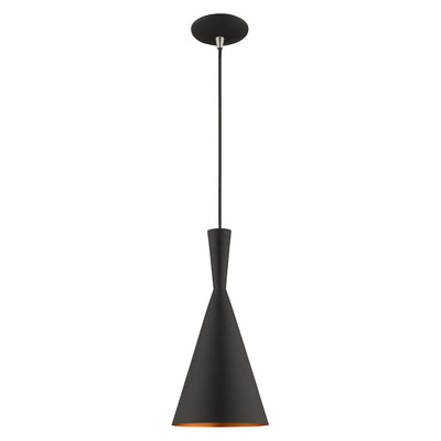 1 Light Black Single Pendant Pendant Livex