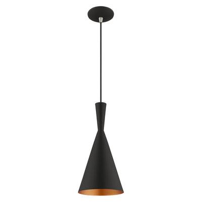 1 Light Black Single Pendant Pendant Livex