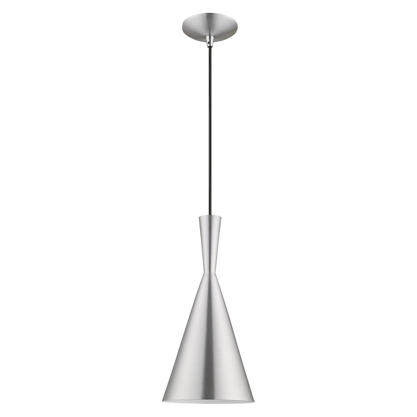 1 Light Brushed Aluminum Single Pendant Pendant Livex