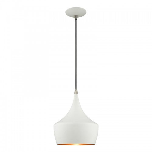 1 Light White Single Pendant Pendant Livex