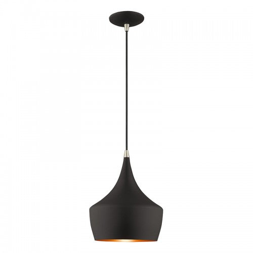 1 Light Black Single Pendant Pendant Livex