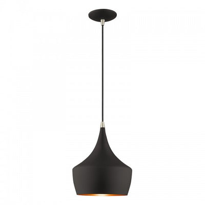 1 Light Black Single Pendant Pendant Livex