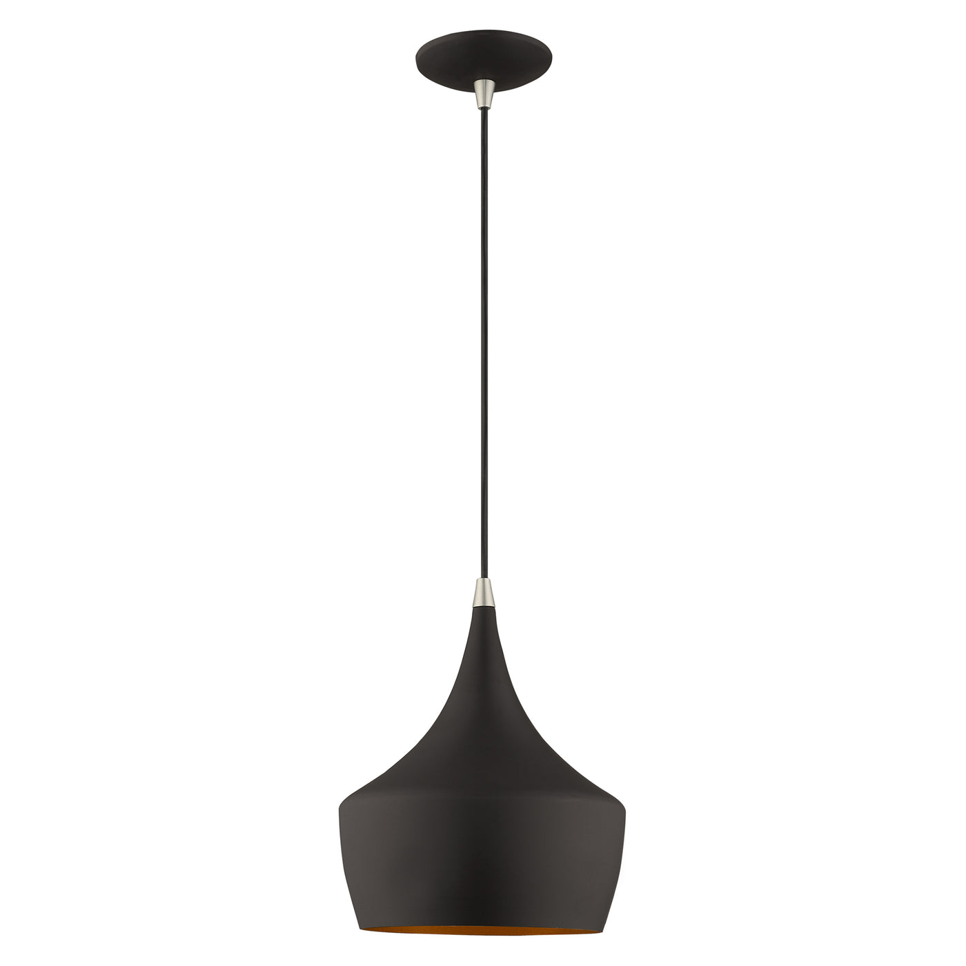 1 Light Black Single Pendant Pendant Livex