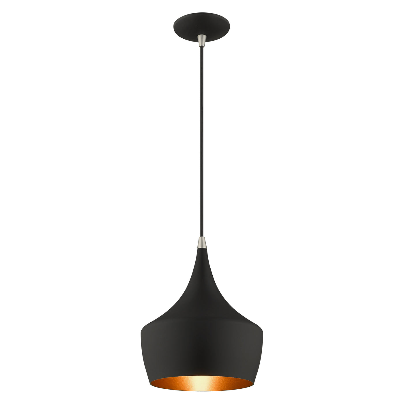 1 Light Black Single Pendant Pendant Livex