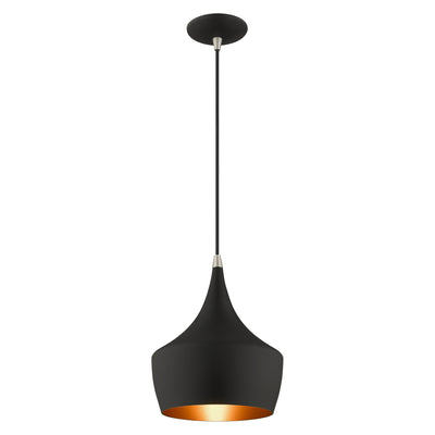 1 Light Black Single Pendant Pendant Livex