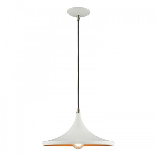 1 Light White Single Pendant Pendant Livex