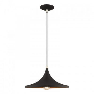 1 Light Black Single Pendant Pendant Livex