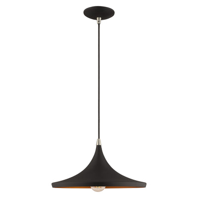 1 Light Black Single Pendant Pendant Livex