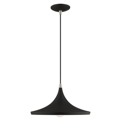 1 Light Black Single Pendant Pendant Livex