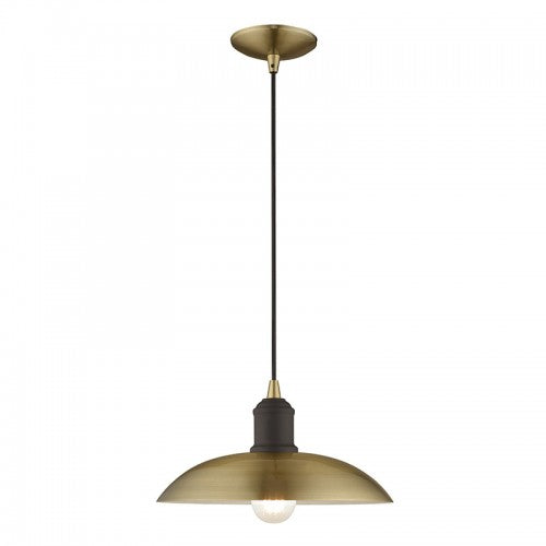 1 Light Antique Brass Single Pendant Pendant Livex