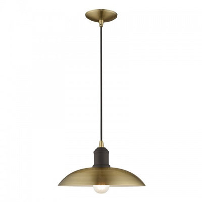 1 Light Antique Brass Single Pendant Pendant Livex