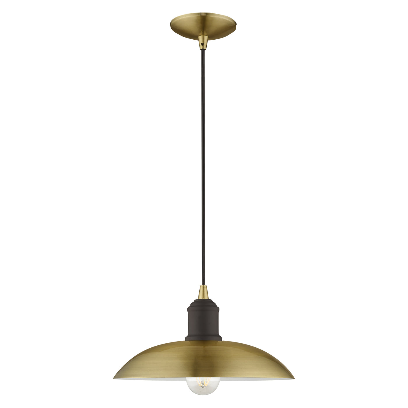 1 Light Antique Brass Single Pendant Pendant Livex