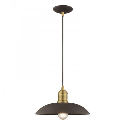 1 Light Bronze Single Pendant Pendant Livex