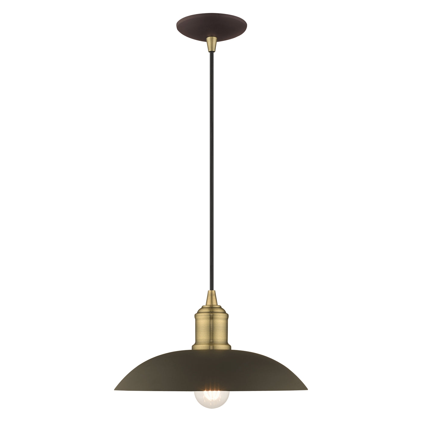 1 Light Bronze Single Pendant Pendant Livex