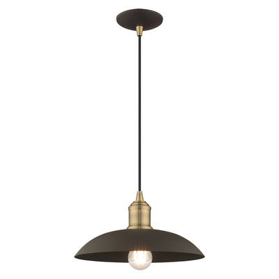 1 Light Bronze Single Pendant Pendant Livex