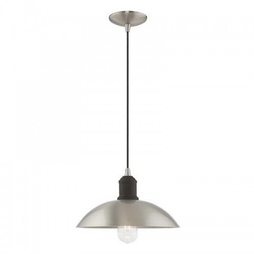 1 Light Brushed Nickel Single Pendant Pendant Livex