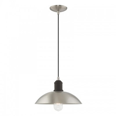 1 Light Brushed Nickel Single Pendant Pendant Livex