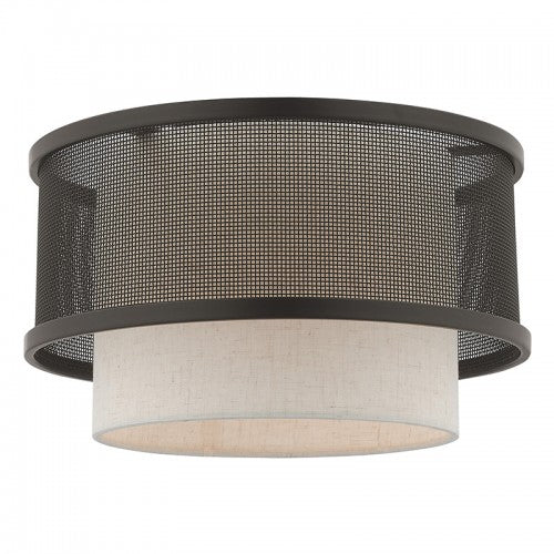 1 Light Bronze Ceiling Mount Flush Mount Livex