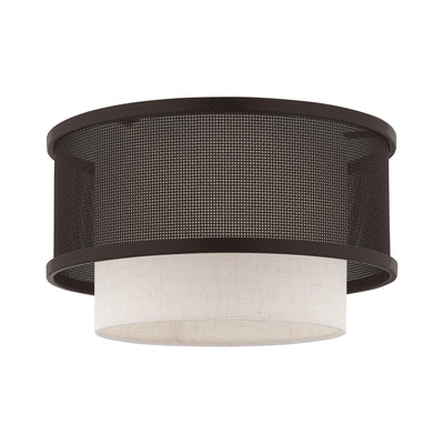 1 Light Bronze Ceiling Mount Flush Mount Livex