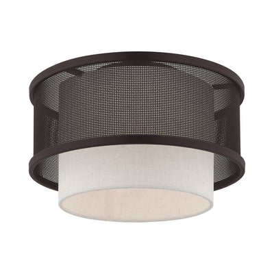 1 Light Bronze Ceiling Mount Flush Mount Livex