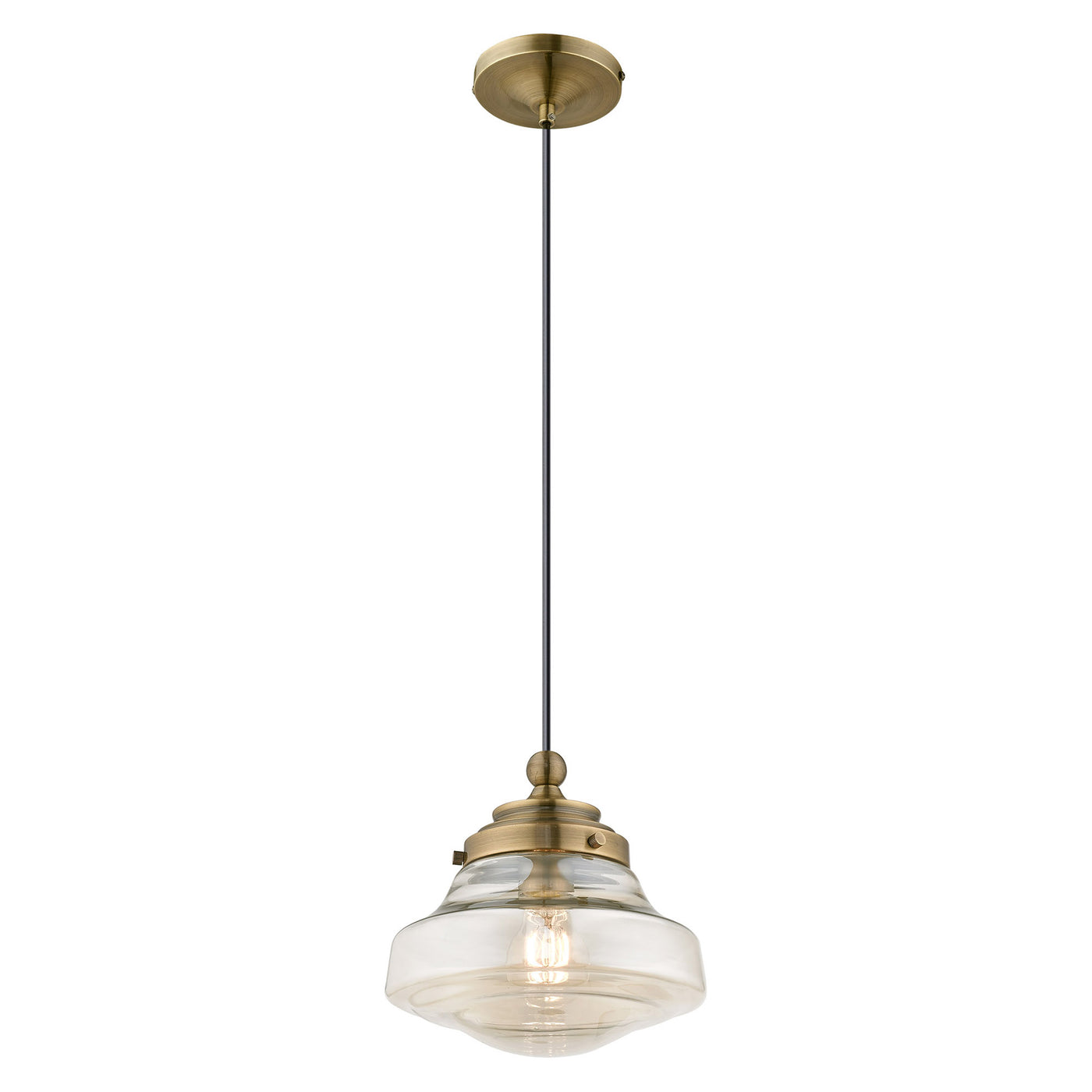 1 Light Antique Brass Single Pendant Pendant Livex