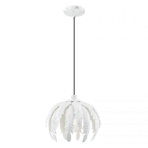 1 Light Antique White Single Pendant Pendant Livex