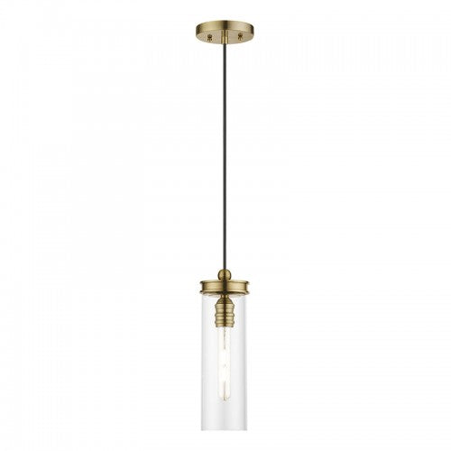 1 Light Antique Brass Mini Pendant Pendant Livex