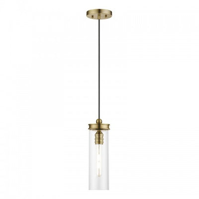 1 Light Antique Brass Mini Pendant Pendant Livex