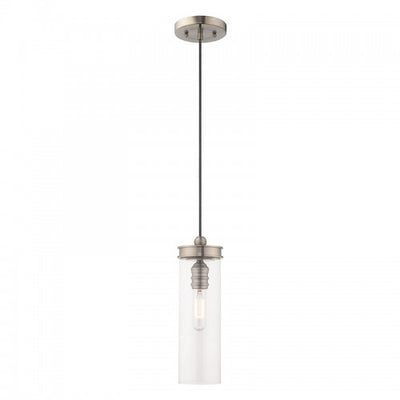 1 Light Brushed Nickel Single Pendant Pendant Livex