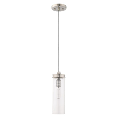 1 Light Brushed Nickel Single Pendant Pendant Livex