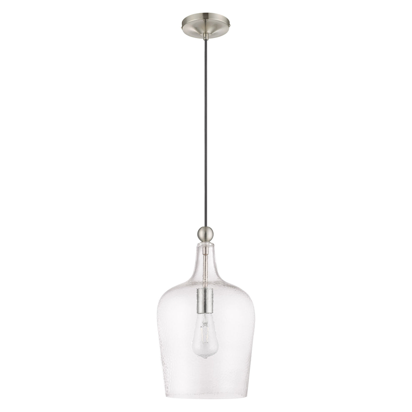 1 Light Brushed Nickel Single Pendant Pendant Livex