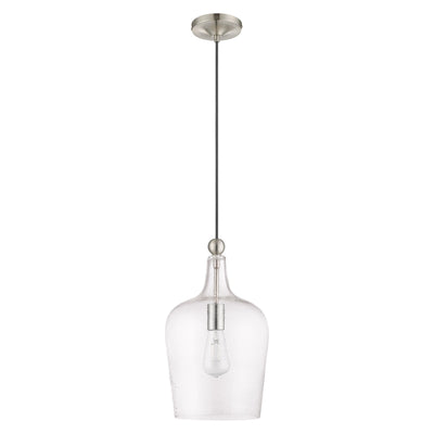 1 Light Brushed Nickel Single Pendant Pendant Livex