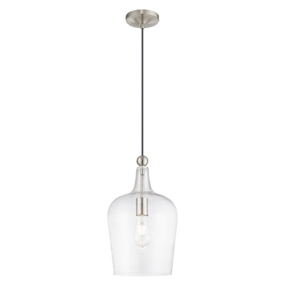 1 Light Brushed Nickel Single Pendant Pendant Livex