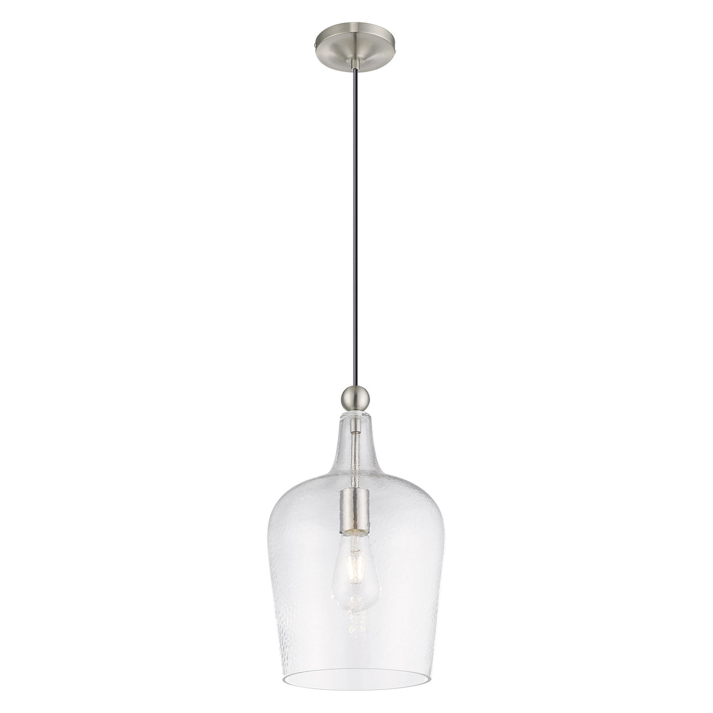 1 Light Brushed Nickel Single Pendant Pendant Livex