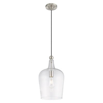 1 Light Brushed Nickel Single Pendant Pendant Livex