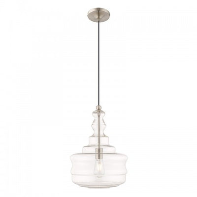 1 Light Brushed Nickel Single Pendant Pendant Livex