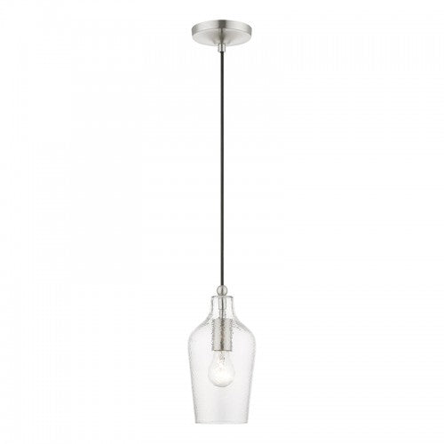 1 Light Brushed Nickel Mini Pendant Pendant Livex