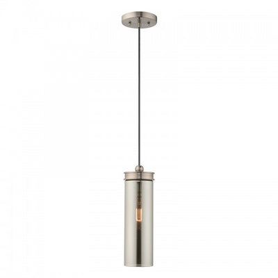 1 Light Brushed Nickel Single Pendant Pendant Livex