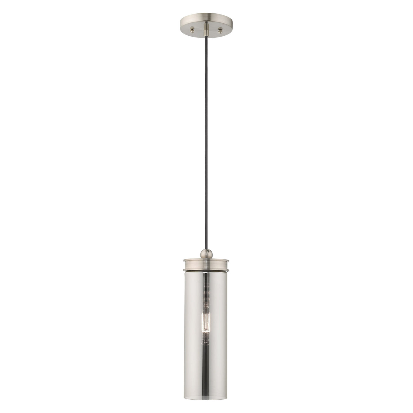 1 Light Brushed Nickel Single Pendant Pendant Livex