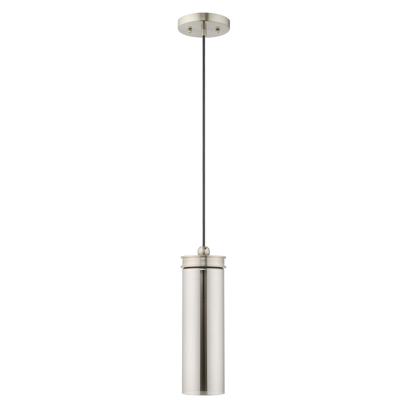 1 Light Brushed Nickel Single Pendant Pendant Livex