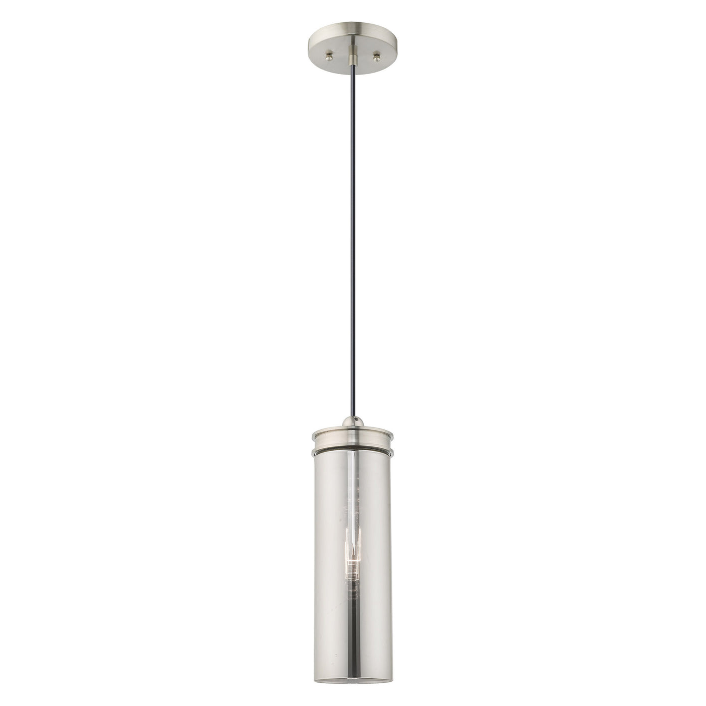 1 Light Brushed Nickel Single Pendant Pendant Livex